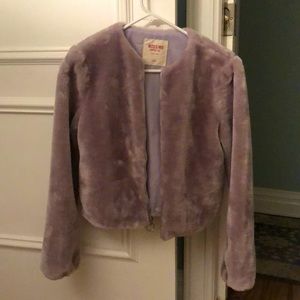 Mossimo lavender fun fur jacket. Like new, worn only once. Size Small
